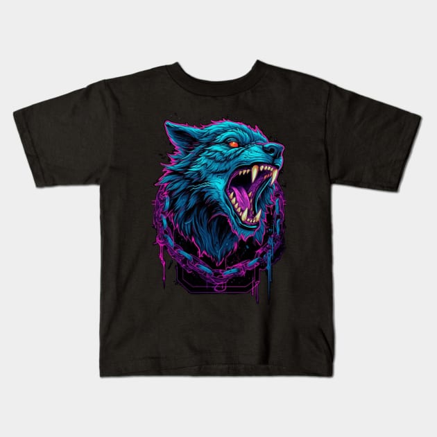 Fenrir Kids T-Shirt by Yotebeth